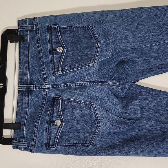 Christine Alexander Crystal Rhinestone Embellished Cropped Jeans Sz 8 - Picture 9 of 13